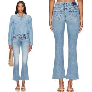 NWT Mother Superior The Outsider Flood Fray Raw Hem Jeans Blue Wash Size: 31